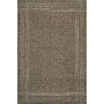 Miękki dywan w kratę, zmywalny 5' x 8', brązowy