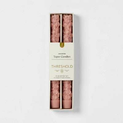 Zestaw 2 świec stołowych w kształcie hortensji (różowe)