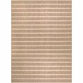 Dywan płaskotkany w pasy do wnętrz i na zewnątrz 8' x 10', beżowo-kremowy