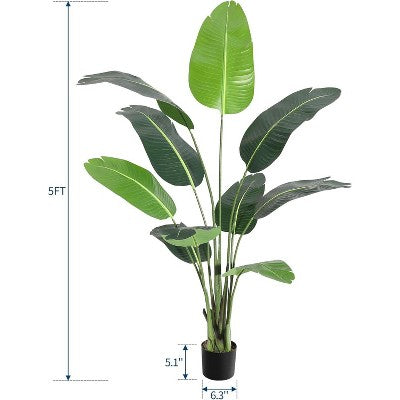 Sztuczna roślina ozdobna 72" (strelicja/bird of paradise) z donicą
