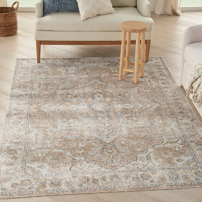 Dywan vintage w kwiaty pomarańczowy 6' x 9'