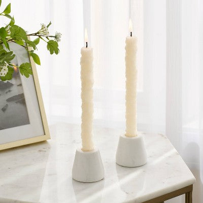 Zestaw 2 świec stołowych w kształcie hortensji (białe)