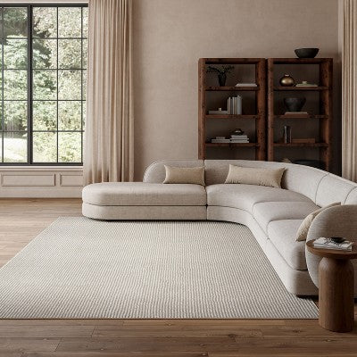 Dywan nowoczesny z fakturą, kremowo-mokka 7'10\" x 9'10\"