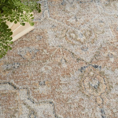 Dywan vintage w kwiaty pomarańczowy 6' x 9'