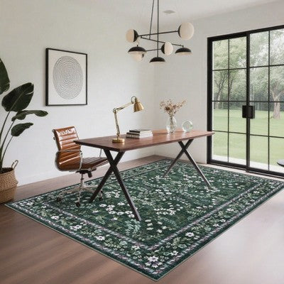 Dywan do salonu z kwiatowym wzorem (składany, antypoślizgowy, łatwy w czyszczeniu)