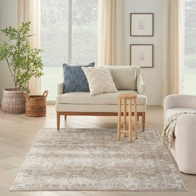 Dywan vintage w kwiaty pomarańczowy 6' x 9'