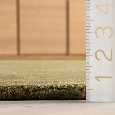 Dywan z domieszką wełny, nakrapiany, zielony 4' x 6'